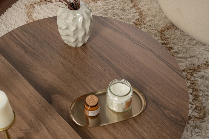 Nordure Mesa de Centro Orion Nogal y Blanco 90x30x60cm 85x35x30cm